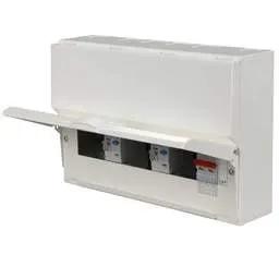 Hager Hager 10 Way Dual 100A RCD High Integrity Metal Clad Consumer Unit with Knockouts - Design 30 Hager Hager 10 Way Dual 100A RCD High Integrity Metal Clad Consumer Unit with Knockouts Design 30