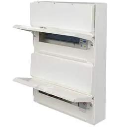 Electrical Lighting Hager 12 + 14 Dual Row Dual RCD Split Load Metal Clad Consumer Unit - Electrical Lighting Hager 12 + 14 Dual Row Dual RCD Split Load Metal Clad Consumer Unit