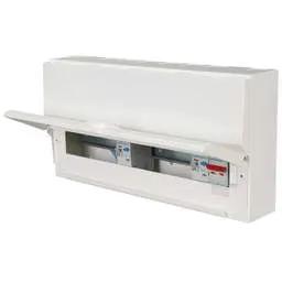 Electrical Lighting Hager 16 Way Dual 100A RCD Configurable Metal Clad Consumer Unit with Knockouts - Design 30 Electrical Lighting Hager 16 Way Dual 100A RCD Configurable Metal Clad Consumer Unit with Knockouts Design 30