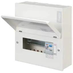 Electrical Lighting Hager 6 Way 63A 30mA Type A RCD Incomer Metal Clad Consumer Unit - Design 10 Electrical Lighting Hager 6 Way 63A 30mA Type A RCD Incomer Metal Clad Consumer Unit Design 10