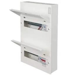 Electrical Lighting Hager 8 + 10 Dual Row Dual 100A RCD Split Load Metal Clad Consumer Unit - Electrical Lighting Hager 8 + 10 Dual Row Dual 100A RCD Split Load Metal Clad Consumer Unit