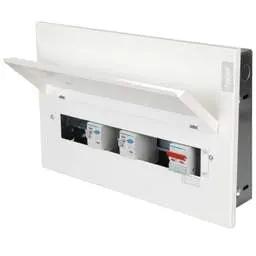 Electrical Lighting Hager 16 Way Dual 100A RCD High Integrity Flush Metal Clad Consumer Unit - Electrical Lighting Hager 16 Way Dual 100A RCD High Integrity Flush Metal Clad Consumer Unit