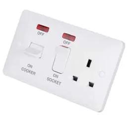Electrical Lighting Hager Sollysta 45A Cooker Control Unit with Neon White - Electrical Lighting Hager Sollysta 45A Cooker Control Unit with Neon White