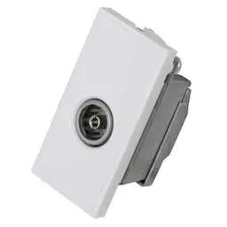 Electrical Lighting Hager Sollysta Female TV Outlet Euro Module White - Electrical Lighting Hager Sollysta Female TV Outlet Euro Module White