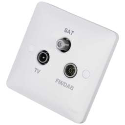 Electrical Lighting Hager Sollysta 1 Gang Triplexer Coaxial FM / DAB and Satellite Socket White - Electrical Lighting Hager Sollysta 1 Gang Triplexer Coaxial FM / DAB and Satellite Socket White