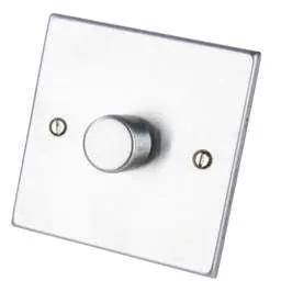 hamilton Hamilton Hartland 400W 1 Gang 2 Way Dimmer Switch Satin Chrome - hamilton Hamilton Hartland 400W 1 Gang 2 Way Dimmer Switch Satin Chrome