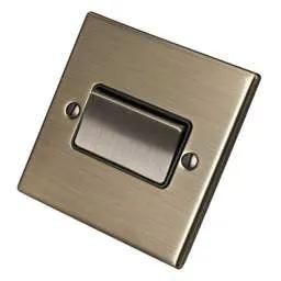 hamilton Hamilton 10A Triple Pole Fan Isolator Switch Black Insert Antique Brass - hamilton Hamilton 10A Triple Pole Fan Isolator Switch Black Insert Antique Brass