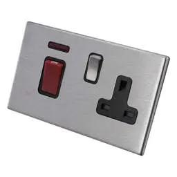 hamilton Hamilton 45A DP Cooker Control Unit Screwless Black Insert Stainless St - hamilton Hamilton 45A DP Cooker Control Unit Screwless Black Insert Stainless St