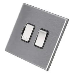 hamilton Hamilton 13A DP Switched Fused Spur Black Insert Screwless Stainless Steel - hamilton Hamilton 13A DP Switched Fused Spur Black Insert Screwless Stainless Steel