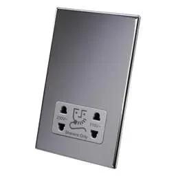 hamilton Hamilton Dual Voltage Shaver Socket White Insert Screwless Bright Chrome - hamilton Hamilton Dual Voltage Shaver Socket White Insert Screwless Bright Chrome