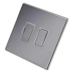 hamilton Hamilton 13A DP Switched Fused Spur White Insert Screwless Bright Chrome - hamilton Hamilton 13A DP Switched Fused Spur White Insert Screwless Bright Chrome