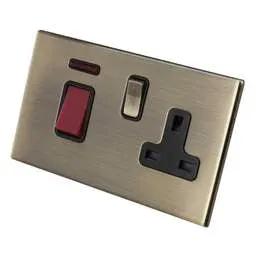 hamilton Hamilton 45A DP Cooker Control Unit Black Insert Screwless Antique Brass - hamilton Hamilton 45A DP Cooker Control Unit Black Insert Screwless Antique Brass