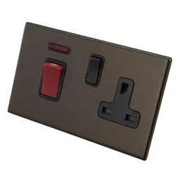 hamilton Hamilton 45A DP Cooker Control Unit Black Insert Screwless Bronze - hamilton Hamilton 45A DP Cooker Control Unit Black Insert Screwless Bronze