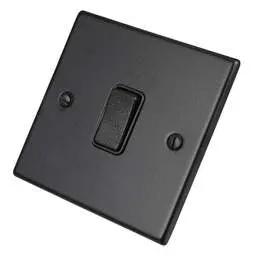 hamilton Hamilton 10A 1 Gang Retractive Switch Black Insert Matt Black - hamilton Hamilton 10A 1 Gang Retractive Switch Black Insert Matt Black