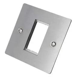 hamilton Hamilton 1 Gang 1 Module Face Plate with Grid Satin Steel - hamilton Hamilton 1 Gang 1 Module Face Plate with Grid Satin Steel