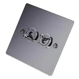 hamilton Hamilton 20A 2 Gang 2 Way Toggle Switch Bright Chrome - hamilton Hamilton 20A 2 Gang 2 Way Toggle Switch Bright Chrome