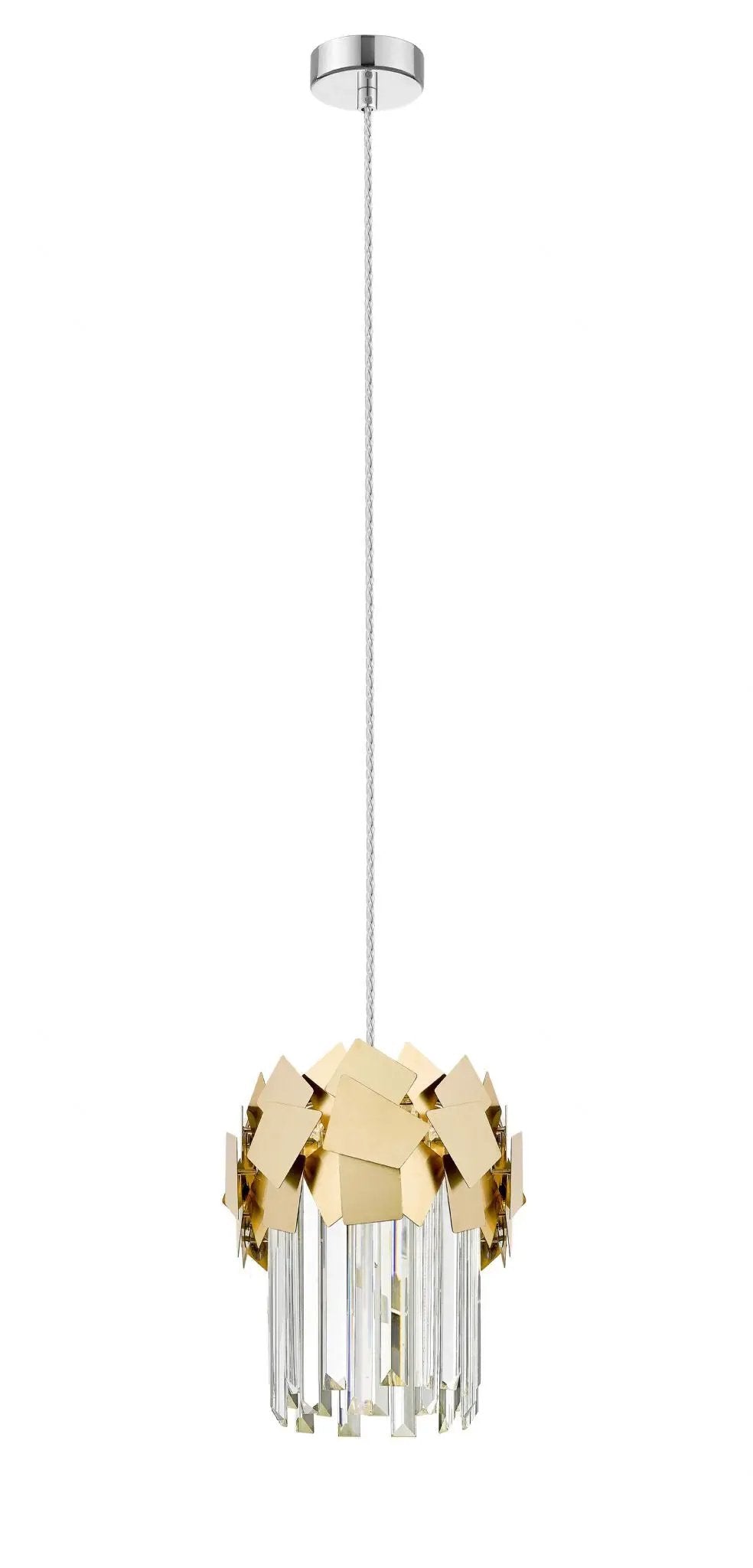 impex Impex CF1929/01/G Celine 1 Light Pendant Gold Crystal - impex Impex CF1929/01/G Celine 1 Light Pendant Gold Crystal