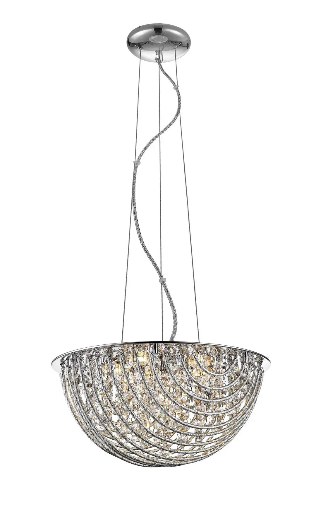 impex Impex CFH1801/05/CH Millie 5 Light Pendant Chrome Crystal - impex Impex CFH1801/05/CH Millie 5 Light Pendant Chrome Crystal