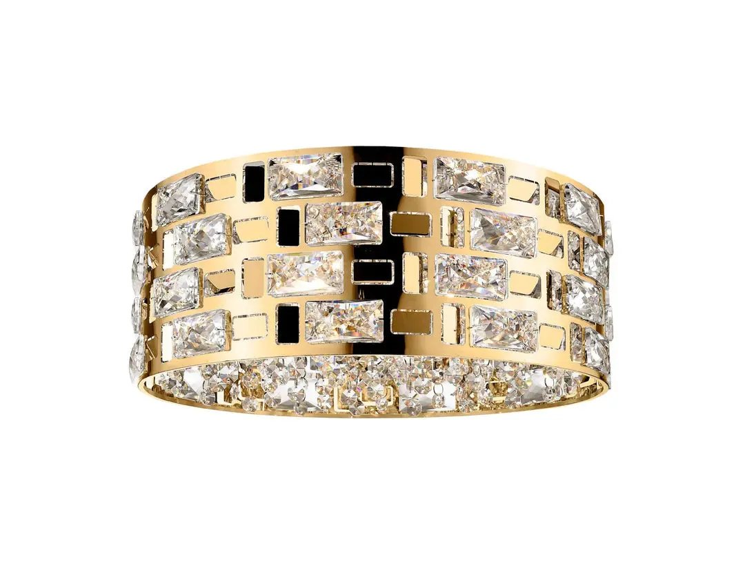 impex Impex CFH1811/05/PL/G Lola 5 Light Flush Ceiling Light Gold Crystal - impex Impex CFH1811/05/PL/G Lola 5 Light Flush Ceiling Light Gold Crystal