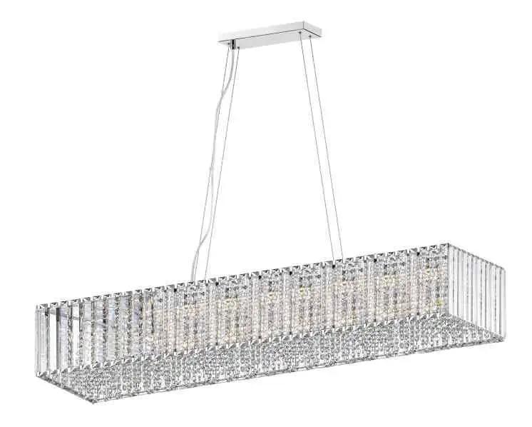 impex Impex CFH1925/11/OBL/CH Diore 11 Light Oblong Pendant Chrome Crystal - impex Impex CFH1925/11/OBL/CH Diore 11 Light Oblong Pendant Chrome Crystal