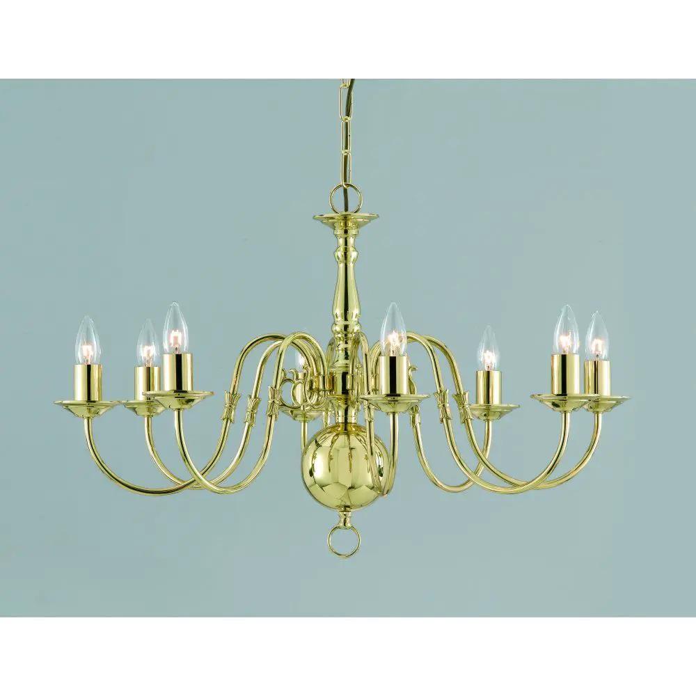 impex Impex BF00350/08/PB Flemish Chandelier Polished Brass - impex Impex BF00350/08/PB Flemish Chandelier Polished Brass