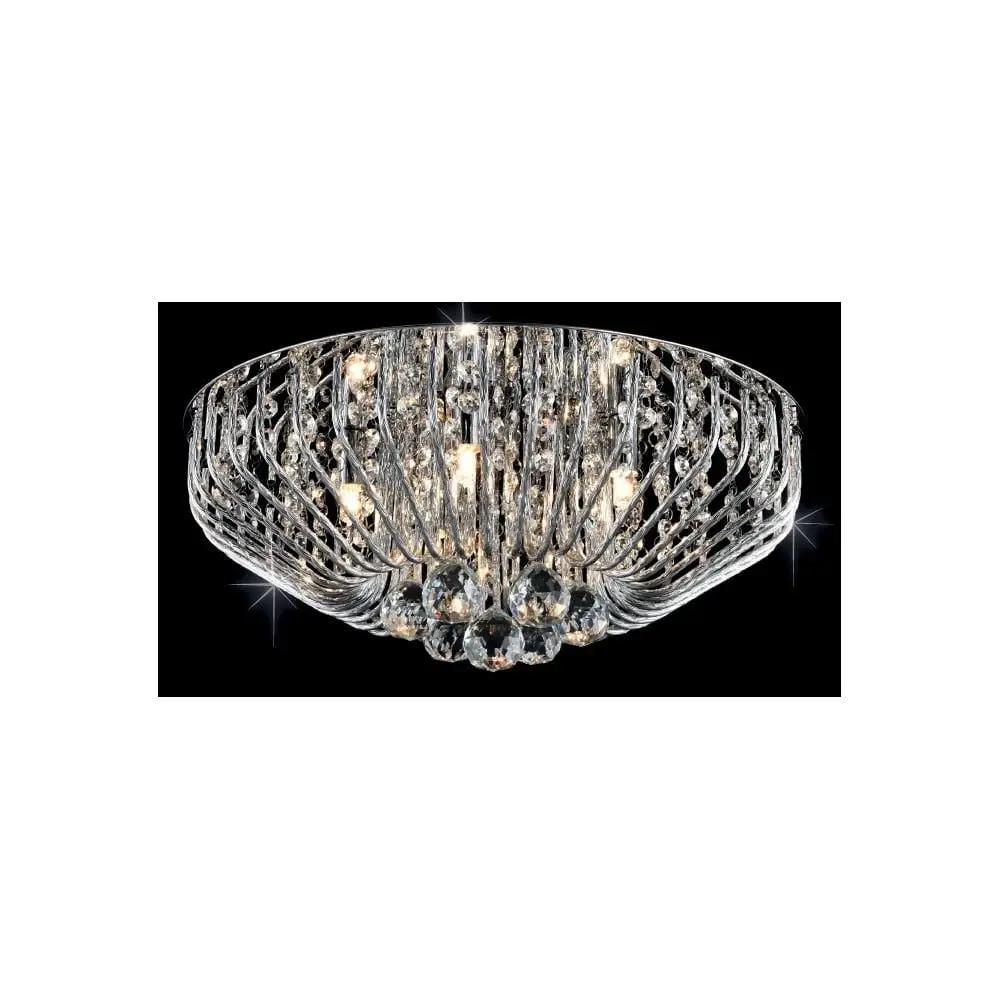 impex Impex CFH508052/05/PL/CH Carlo 5 Light Crystal Flush Chrome - impex Impex CFH508052/05/PL/CH Carlo 5 Light Crystal Flush Chrome