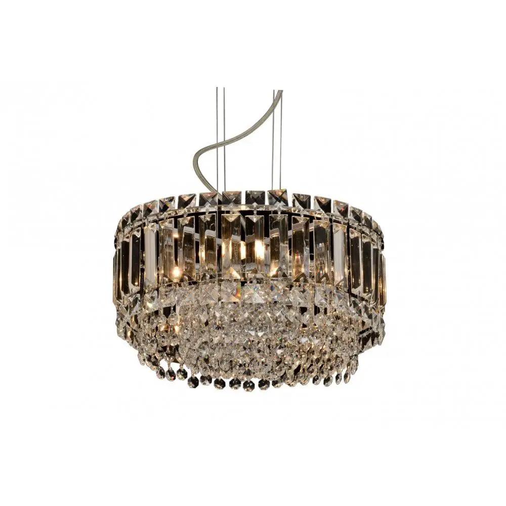 impex Impex CFH606071/ROU/S/CH Alvery Small Crystal Round 5 Light Pendant Chrome - impex Impex CFH606071/ROU/S/CH Alvery Small Crystal Round 5 Light Pendant Chrome