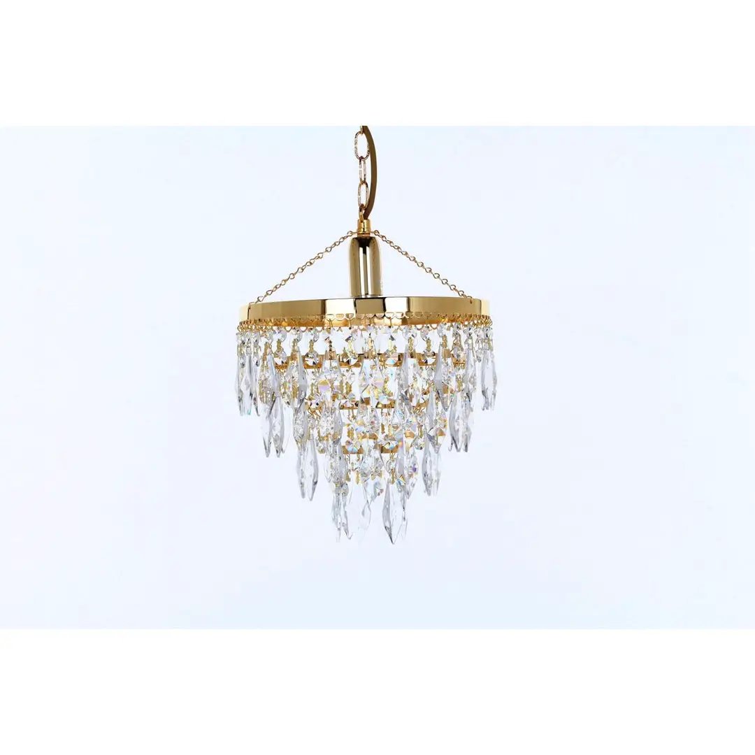 impex Impex ST00103/25/01/G Halle 1 Light Pendant Gold Plate 4 Tier Strass - impex Impex ST00103/25/01/G Halle 1 Light Pendant Gold Plate 4 Tier Strass