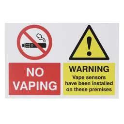 label sign Industrial Signs 150mm x 225mm No Vaping Warning Sensors Installed Rigid PVC Sign - label sign Industrial Signs 150mm x 225mm No Vaping Warning Sensors Installed Rigid PVC Sign