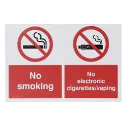 label sign Industrial Signs 150mm x 225mm No Smoking Electronic Cigarettes or Vaping Rigid PVC S/A Sign - label sign Industrial Signs 150mm x 225mm No Smoking Electronic Cigarettes or Vaping Rigid PVC S/A Sign