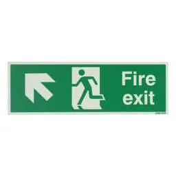 label sign Industrial Signs 300mm x 100mm Fire Exit Arrow Up and Left Rigid PVC Photoluminescent Sign - label sign Industrial Signs 300mm x 100mm Fire Exit Arrow Up and Left Rigid PVC Photoluminescent Sign