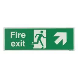 label sign Industrial Signs 300mm x 100mm Fire Exit Arrow Up and Right Rigid PVC Photoluminescent Sign - label sign Industrial Signs 300mm x 100mm Fire Exit Arrow Up and Right Rigid PVC Photoluminescent Sign