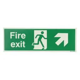 label sign Industrial Signs 300mm x 100mm Fire Exit Arrow Up and Right Self Adhesive Photoluminescent Sign - label sign Industrial Signs 300mm x 100mm Fire Exit Arrow Up and Right Self Adhesive Photoluminescent Sign