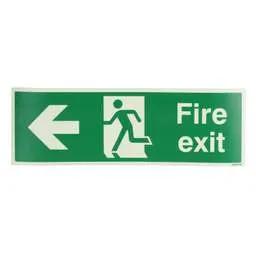 label sign Industrial Signs 450mm x 150mm Fire Exit Arrow Left Self Adhesive Photoluminescent Sign - label sign Industrial Signs 450mm x 150mm Fire Exit Arrow Left Self Adhesive Photoluminescent Sign
