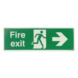 label sign Industrial Signs 450mm x 150mm Fire Exit Arrow Right Self Adhesive Photoluminescent Sign - label sign Industrial Signs 450mm x 150mm Fire Exit Arrow Right Self Adhesive Photoluminescent Sign