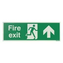 label sign Industrial Signs 300mm x 100mm Fire Exit Arrow Up Rigid PVC Photoluminescent Sign - label sign Industrial Signs 300mm x 100mm Fire Exit Arrow Up Rigid PVC Photoluminescent Sign
