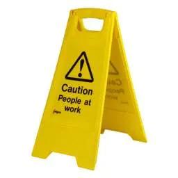 label sign Industrial Signs 'Caution People at Work' Free Standing Floor Sign - label sign Industrial Signs 'Caution People at Work' Free Standing Floor Sign