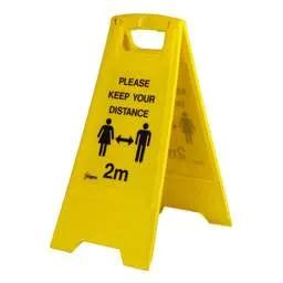 label sign Industrial Signs 'Please Keep Your Distance' Free Standing Floor Sign - label sign Industrial Signs 'Please Keep Your Distance' Free Standing Floor Sign