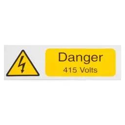 label sign Industrial Signs 75mm x 25mm Danger 415 Volts Label (Pack of 10) - label sign Industrial Signs 75mm x 25mm Danger 415 Volts Label (Pack of 10)