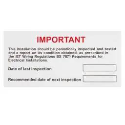 label sign Industrial Signs 130mm x 60mm Periodic Inspection and Testing Label (Pack of 10) - label sign Industrial Signs 130mm x 60mm Periodic Inspection and Testing Label (Pack of 10)