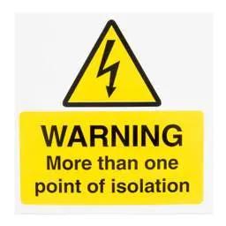 label sign Industrial Signs 75mm x 75mm Warning More Than One Point of Isolation (Pack of 10) - label sign Industrial Signs 75mm x 75mm Warning More Than One Point of Isolation (Pack of 10)