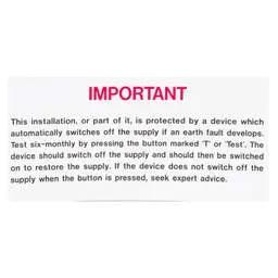 label sign Industrial Signs 130mm x 60mm Residual Current Device Testing Label (Pack of 10) - label sign Industrial Signs 130mm x 60mm Residual Current Device Testing Label (Pack of 10)