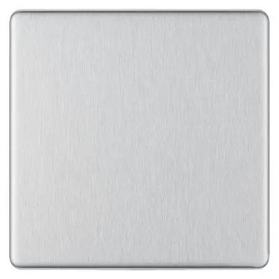Electrical Lighting BG Screwless 1 Gang Blanking Plate Brushed Steel FBS94 - Electrical Lighting BG Screwless 1 Gang Blanking Plate Brushed Steel FBS94