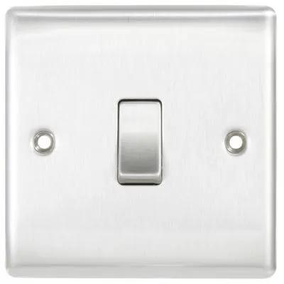 Electrical Lighting BG 20A 1 Gang 2 Way Light Switch Brushed Steel NBS12 - Electrical Lighting BG 20A 1 Gang 2 Way Light Switch Brushed Steel NBS12