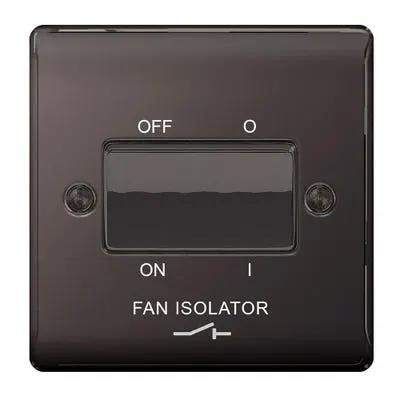 Electrical Lighting BG 10A 10AX 3 Pole Fan Isolator Switch Black Nickel NBN15 - Electrical Lighting BG 10A 10AX 3 Pole Fan Isolator Switch Black Nickel NBN15