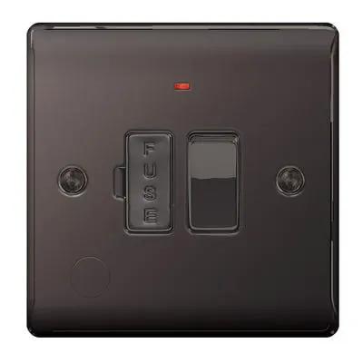 BG British General BG 13A Flex Output Neon Switched Fused Spur Unit Black Nickel NBN53 - BG British General BG 13A Flex Output Neon Switched Fused Spur Unit Black Nickel NBN53