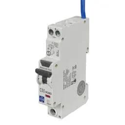Electrical Lighting Lewden 50A Single Pole 1 Module C Curve 6kA 30mA Type A Compact RCBO - Electrical Lighting Lewden 50A Single Pole 1 Module C Curve 6kA 30mA Type A Compact RCBO