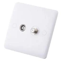 m2 slimline M2 Slimline 1 Gang Coaxial and Satellite Socket White - Slimline m2 slimline M2 Slimline 1 Gang Coaxial and Satellite Socket White Slimline