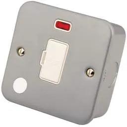 m2 metal clad M2 Metal 13A DP Unswitched Fused Spur with Neon and Flex Outlet Metal Clad - m2 metal clad M2 Metal 13A DP Unswitched Fused Spur with Neon and Flex Outlet Metal Clad