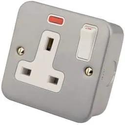 m2 metal clad M2 Metal 13A SP 1 Gang Switched Socket with Neon Metal Clad - m2 metal clad M2 Metal 13A SP 1 Gang Switched Socket with Neon Metal Clad